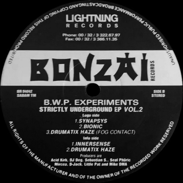 B.W.P. Experiments — Strictly Underground EP Vol. 2