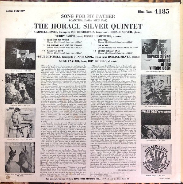 The Horace Silver Quintet — Song For My Father (Cantiga Para Meu Pai) 2
