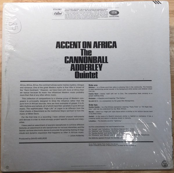The Cannonball Adderley Quintet — Accent On Africa 2