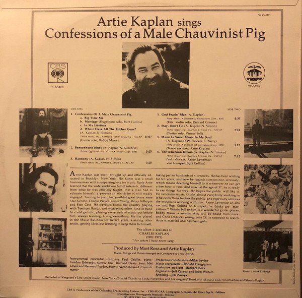 Artie Kaplan — Confessions Of A Male Chauvinist Pig 2