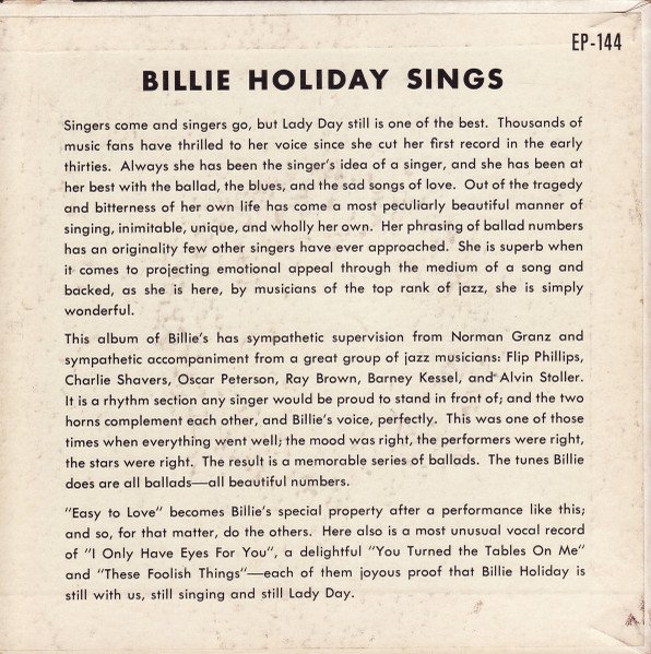 Billie Holiday — Billie Holiday Sings 2