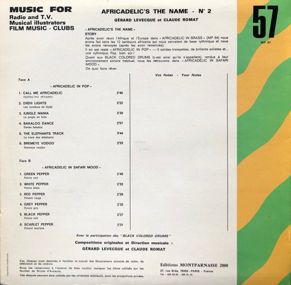 Gérard Lévêque & Claude Romat — Africadelic's The Name N° 2 2