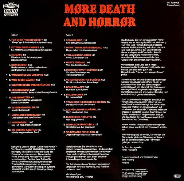 Mike Harding (3) & Peter Harwood — Sound Effects No. 21 - More Death And Horror 2