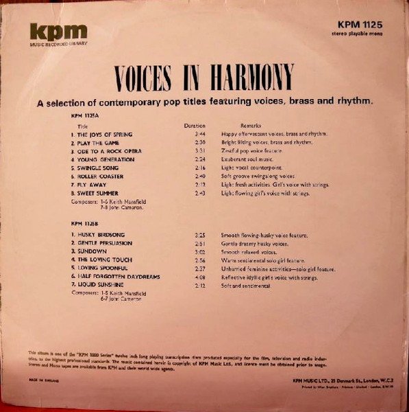 Keith Mansfield / John Cameron (2) — Voices In Harmony 2