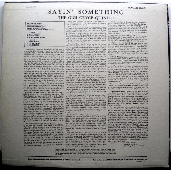 Gigi Gryce Quintet — Saying Somethin'! 2