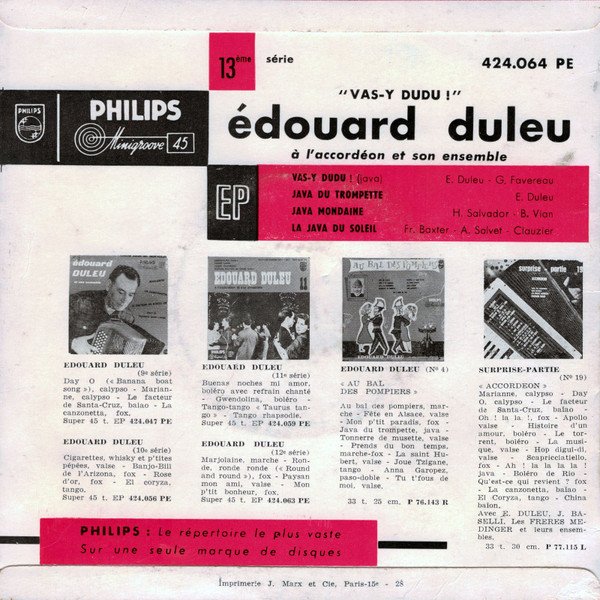 Edouard Duleu Et Son Ensemble Musette — Vas-Y Dudu! 2