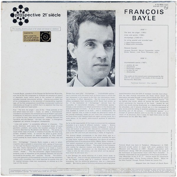François Bayle — The Bird, The Singer 2