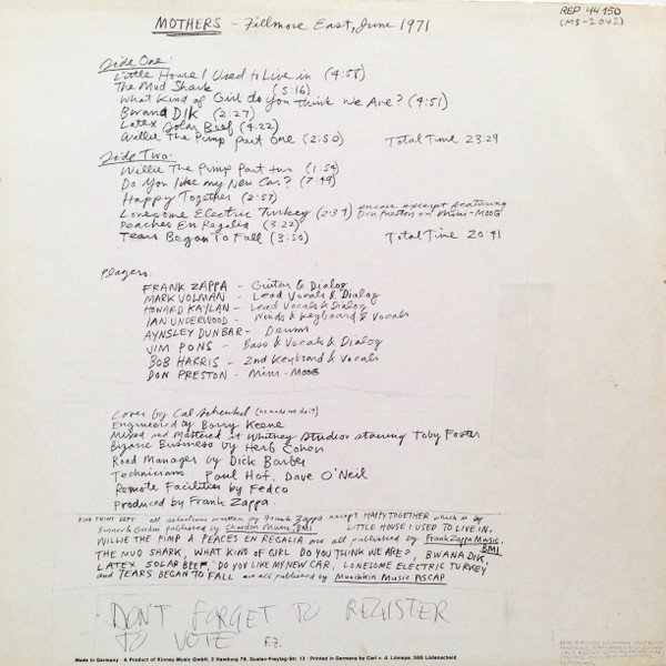 The Mothers — Fillmore East, June 1971 2